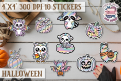 Halloween sticker Kawaii PNG pastel holographic foil Product Image 1