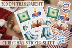 Christmas Watercolor Sticker Sheet Winter Cute Holiday PNG Product Image 1