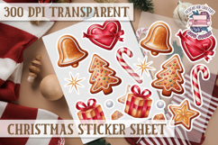 Christmas Sticker Sheet Watercolor Winter Holiday PNG Product Image 1