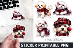 Christmas Dog Sticker Printable | Christmas High Quality PNG Product Image 1