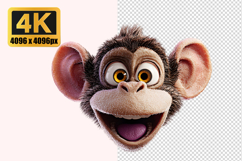 Funny Face Cute Cartoon Monkey Transparent PNG Product Image 1