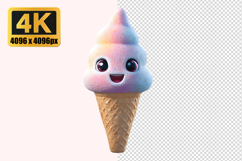 Cartoon Ice Cream Cone Transparent PNG Product Image 1