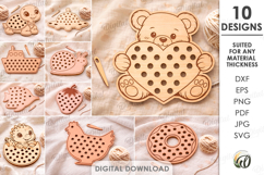 Lacing Kids Toys Bundle Laser Cut. Montessori Toy SVG Product Image 1