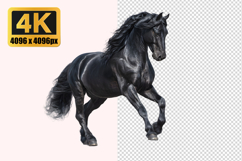Black Friesian Horse Transparent PNG Product Image 1