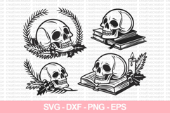Skull Candle Book Clipart Set - Gothic SVG PNG EPS DXF Product Image 1