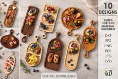 Kitchen Serving Snack Tray Laser Cut. Treat Board SVG Product Image 1