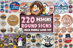 3D Round signs Mega bundle laser cut. Seasonal sign SVG Product Image 1