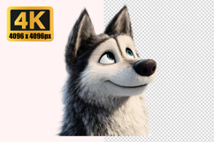 Cartoon Siberian Husky Transparent PNG Product Image 1