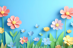 Colorful Paper Flowers Background Wallpaper Product Image 1