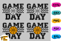 Basketball Game Day SVG, PNG, Checkered, Basketball Mom Shirt Product Image 1
