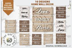 Home Wall Decor Laser Cut Bundle. Home Signs. Home Decor SVG Product Image 1