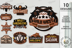 Wild West Signs Bundle Laser Cut. Wooden Westen Wall Art SVG Product Image 1