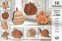 3D Fall Stands Bundle Laser Cut. Standing Home Decor SVG Product Image 1