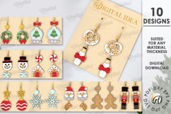 Christmas Earrings Bundle Laser Cut. Drop Earrings SVG Product Image 1