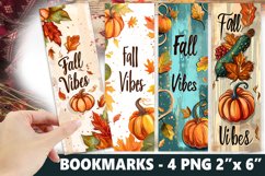 Fall Vibes, Pumpkin Bookmark Design Product Image 1