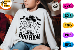 Boo Haw Svg, Png,Cowboy Ghost in Witch Hat,Western Halloween Product Image 1