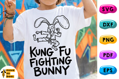 Kung Fu Fighting Bunny SVG, PNG, Karate Rabbit, Kids Easter Product Image 1