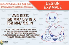 Snake Wooden Puzzle Laser Cut. Animal Heart Puzzle SVG Product Image 2