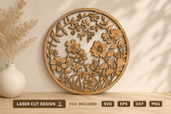 Intricate Floral Round SVG Product Image 1