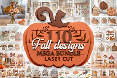 3D Fall Mega Bundle laser cut. Autumn decor. Farmhouse SVG Product Image 1