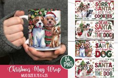 Christmas Mug Wrap Design - Christmas Dog Sublimation Product Image 1
