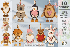 Valentine Character Tags Bundle Laser Cut. Valentine SVG Product Image 1