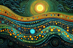 Dot Art Painting Background Wallpaper Product Image 1