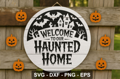 Halloween Haunted House Welcome Laser Cut File SVG Product Image 1