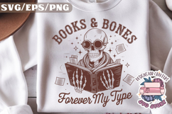 Book Lover Funny Quote Vintage SVG Motivational skeleton Product Image 1