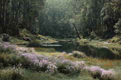 Lush Green Forest Landscape Background Product Image 1