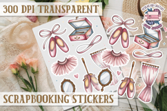 Scrapbooking sticker sheet Cute Funny PNG Watercolor School Product Image 1