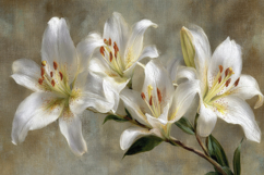 White Lilies Flower Background Product Image 1
