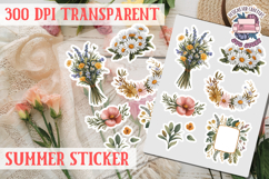 Summer sticker Cute flowers Love Picnic Beach Spring Product Image 1
