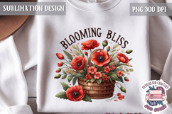 Spring Flower Poppy Sublimation Design PNG Garden Quote Product Image 1