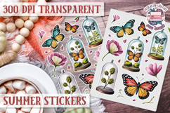 Summer sticker sheet Beach Scrapbook PNG Flowers Vibe Product Image 1