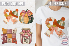 Fall Patchwork Clipart PNG Sublimation 4 Designs Product Image 1