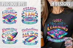Student Quote Colorful Clipart PNG Sublimation 4 Designs Product Image 1