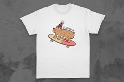 Capybara Pop Cartoon T-shirt Design Product Image 1