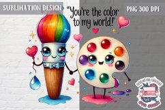 Cute Perfect Match Sublimation Design PNG Couple Food Product Image 1