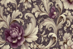 Gold Purple Floral Pattern Background Product Image 1