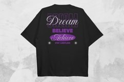 Dream Believe Achieve Typography Streetwear T-shirt Design Product Image 1