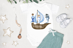 Sea Adventure Watercolor Clipart Boys, Girls, Captain Whale Product Image 7