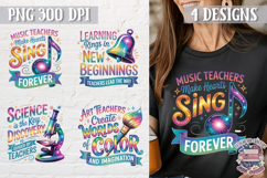Teacher Quote Colorful Clipart PNG Sublimation 4 Designs Product Image 1