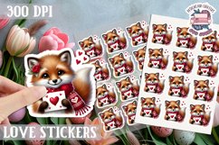 Love sticker Sheet Valentine Day Lovers Funny Animals PNG Product Image 1