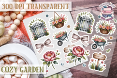Cozy Garden sticker sheet Flowers Botanical PNG Cute Product Image 1