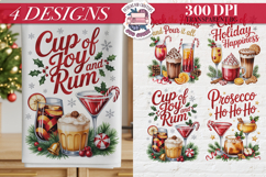 Christmas Cocktail Towels Clipart Sublimation 4 PNG Product Image 1