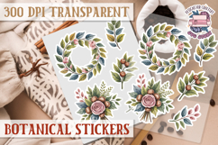 Botanical sticker sheet Spring Botanical PNG flowers Product Image 1