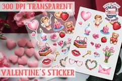 Love sticker Sheet Valentine Day Lovers Funny Heart PNG Product Image 1