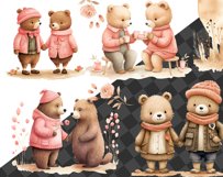Pink teddy bear, Girl bear clipart, Kawaii bear sticker, Product Image 6