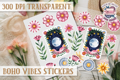 Boho sticker sheet Vibes Scrapbook PNG Love Aesthetic Flower Product Image 1